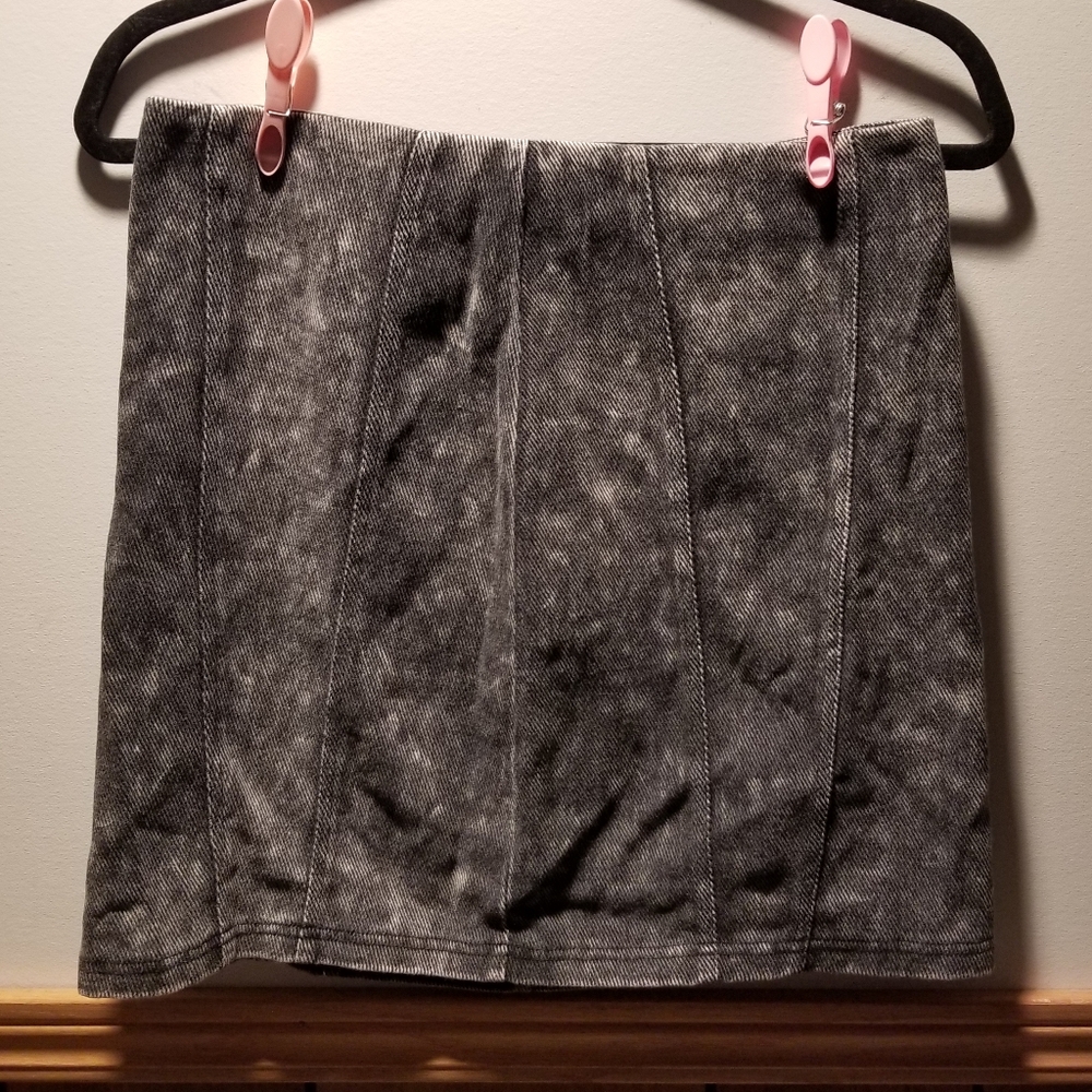 🍭She + Sky acid wash mini denim skirt with back zip